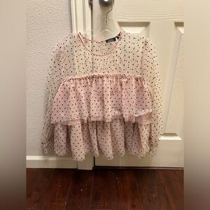 Halogen Atlantic Pacific Polka Dot tiered Ruffle blouse
